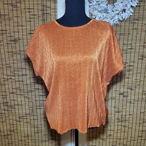 Rust Orange Textured Blouse - Shirt Only
